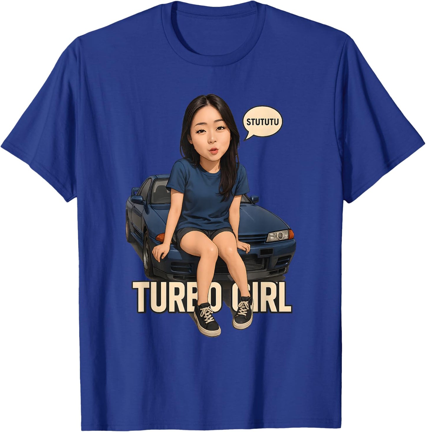 Turbo Girl Stututu Shirt JDM Tuner CONRAIMENT Design T-Shirt - T-Shirt | Royal