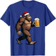 Bigfoot Christmas Funny Beer Lover Santa Sasquatch Drinking T-Shirt - T-Shirt | Royal