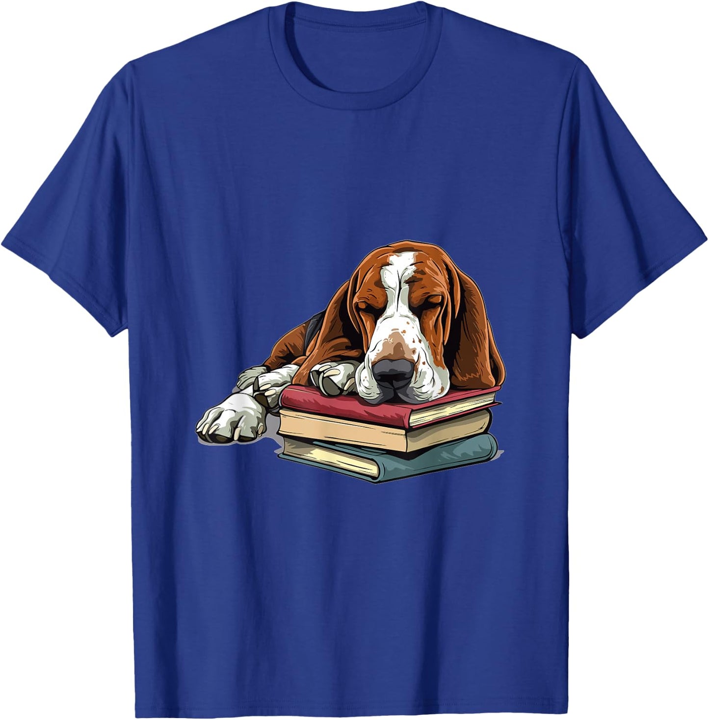 Basset Hound Books Dog Breed Graphic T-Shirt - T-Shirt | Royal