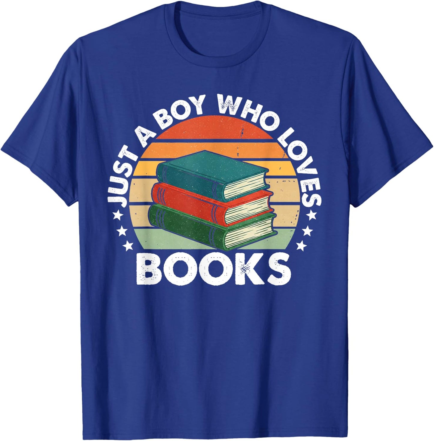 Kids Just A Boy Who Loves Books Read Reading Librarian Kids T-Shirt - T-Shirt | Royal