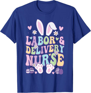 Labor And Delivery L&D Nurse Bunny Easter T-Shirt - T-Shirt | Royal