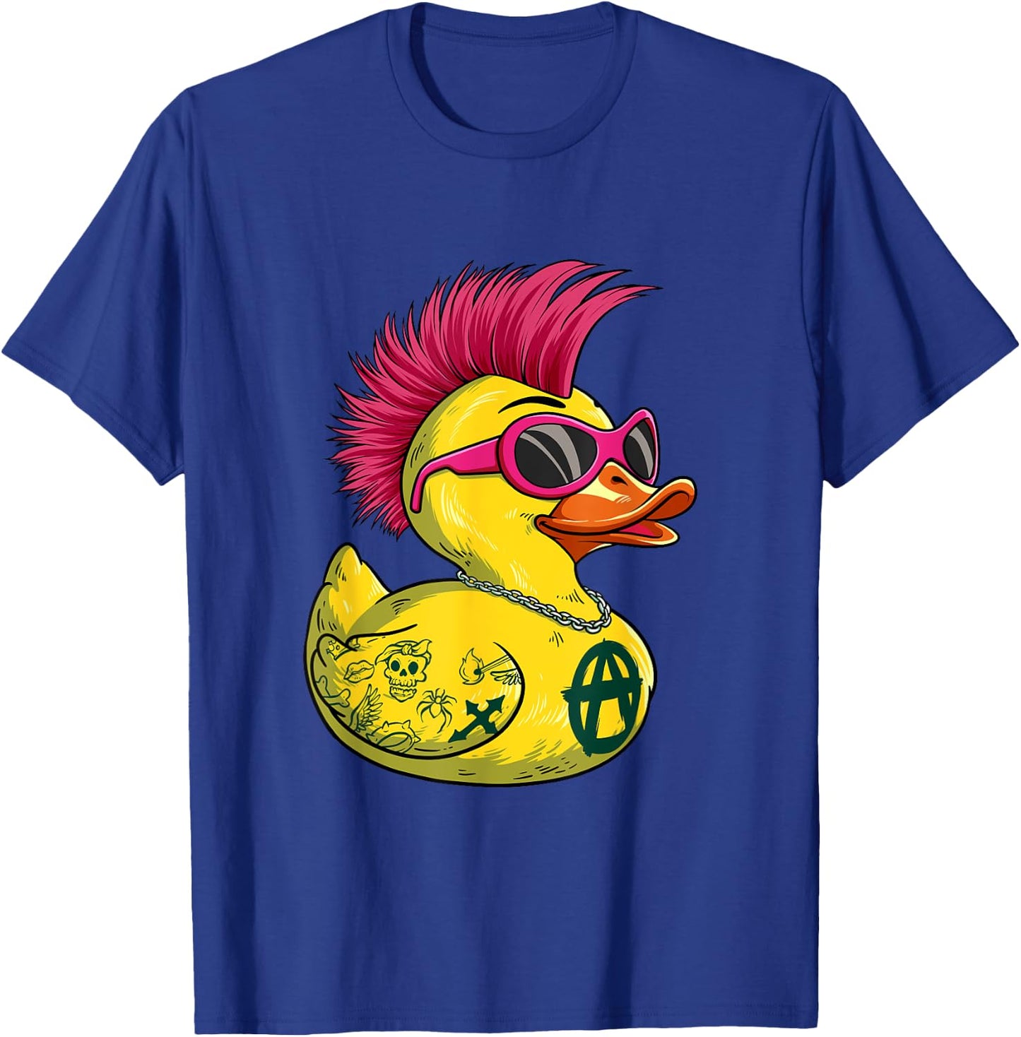 Punk Duck Rocker Punk T-Shirt - T-Shirt | Royal