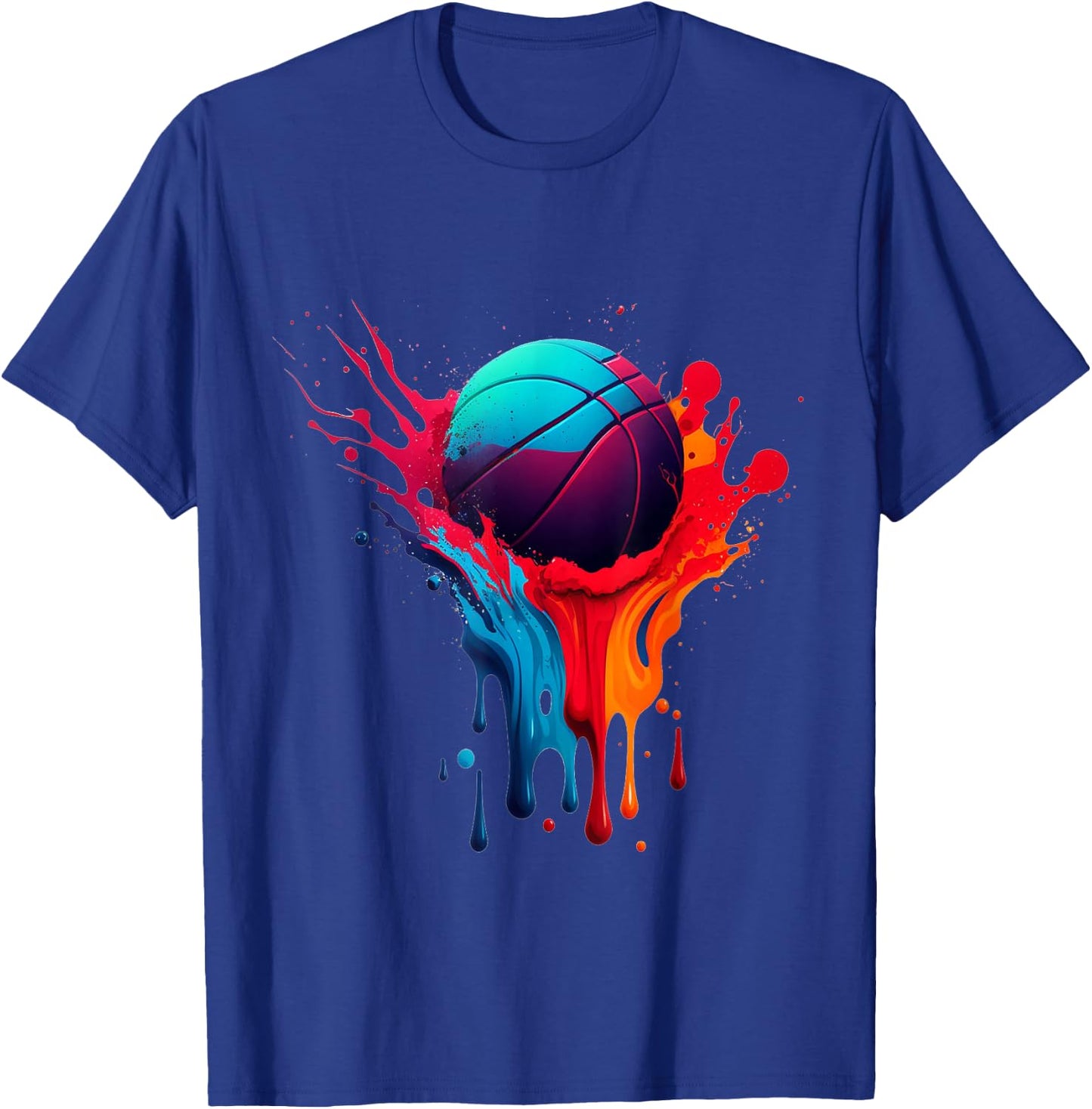 Basketball Splash Basketball Splatter Paint Bball Player T-Shirt - T-Shirt | Royal