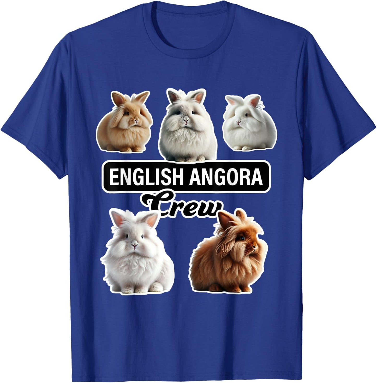English Angora Rabbit Crew Funny Bunny T-Shirt - T-Shirt | Royal