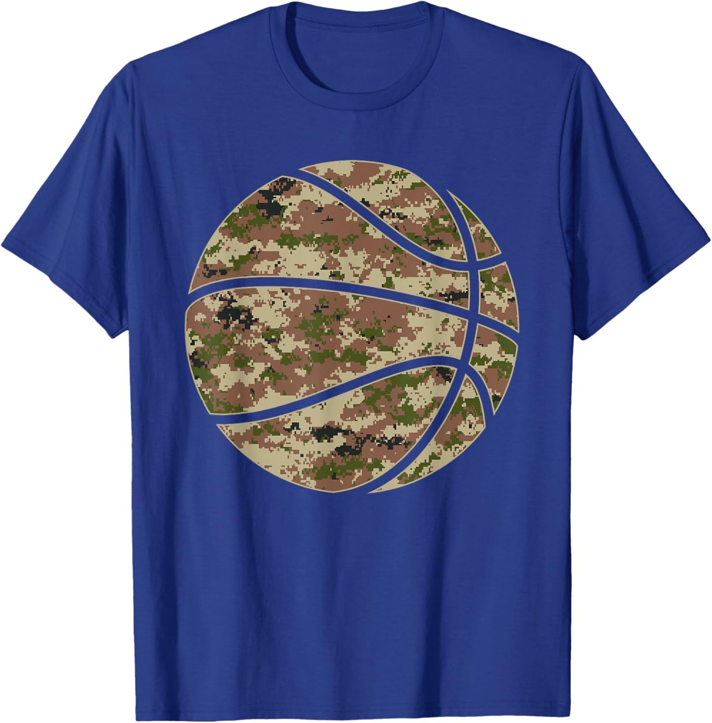 Desert Basketball Camo - Desert Camouflage Basketball T-Shirt - T-Shirt | Royal