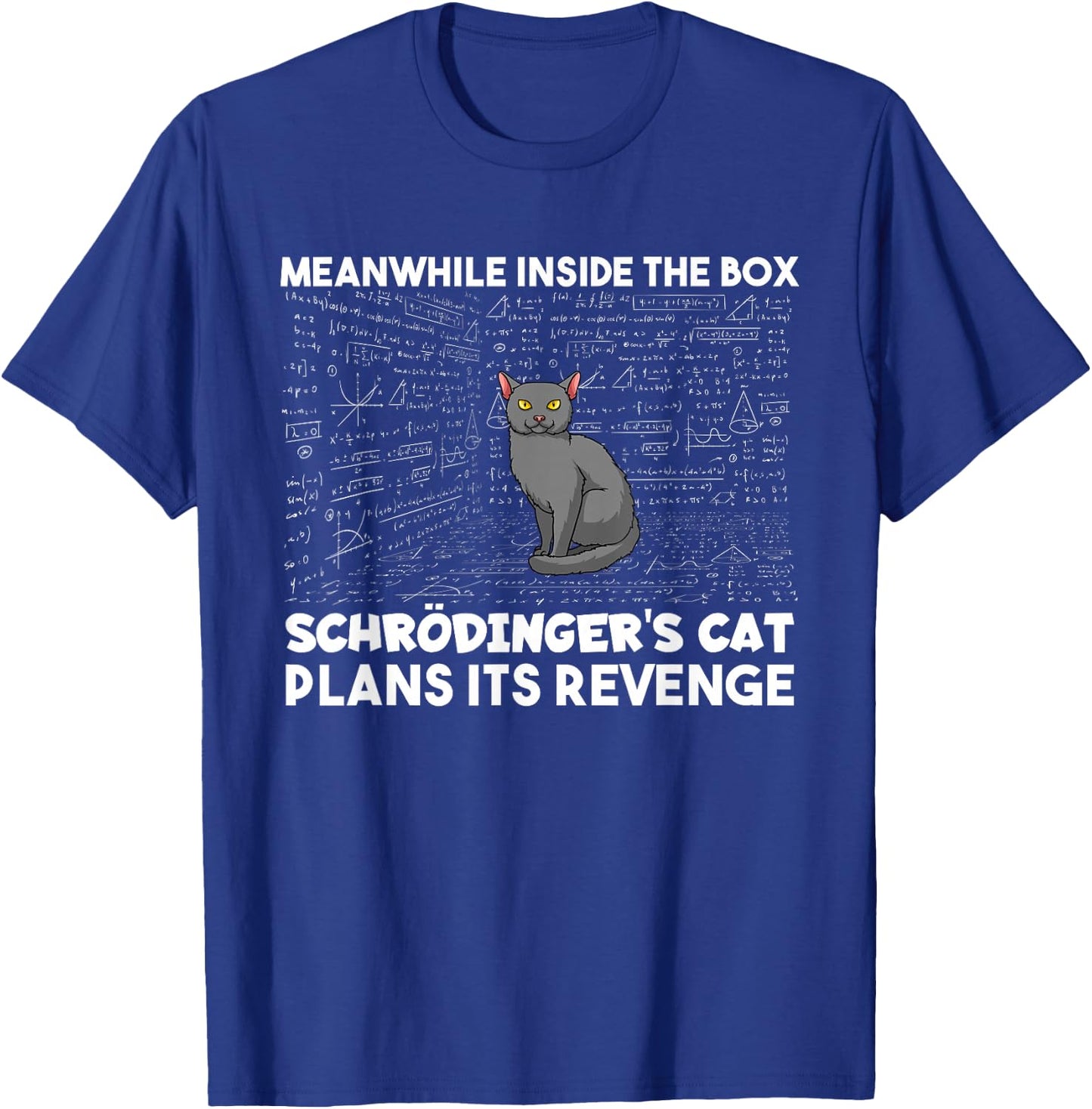 Schrödingers Cat Inside The Box Funny Physics Student , black T-Shirt - T-Shirt | Royal