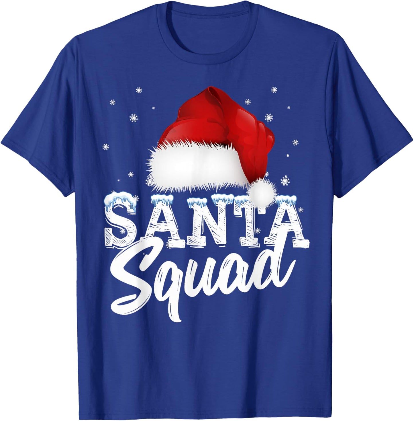Team Christmas Santa Squad Family Matching Christmas Tree T-Shirt - T-Shirt | Royal