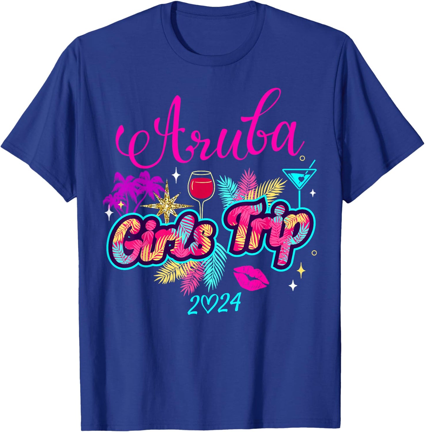 Girls Trip Aruba 2024 Shirt Girls Weekend Birthday Squad T-Shirt - T-Shirt | Royal