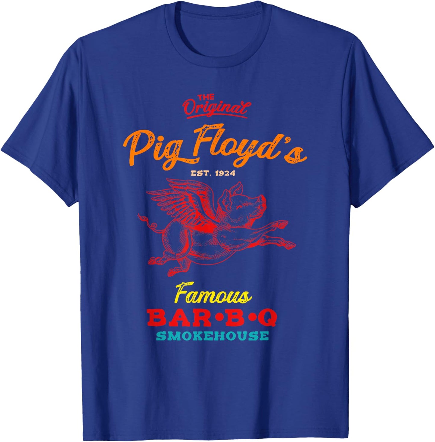 Original Pig Floyd's Famous BAR-B-Q SMOKEHOUSE Vintage T-Shirt - T-Shirt | Royal