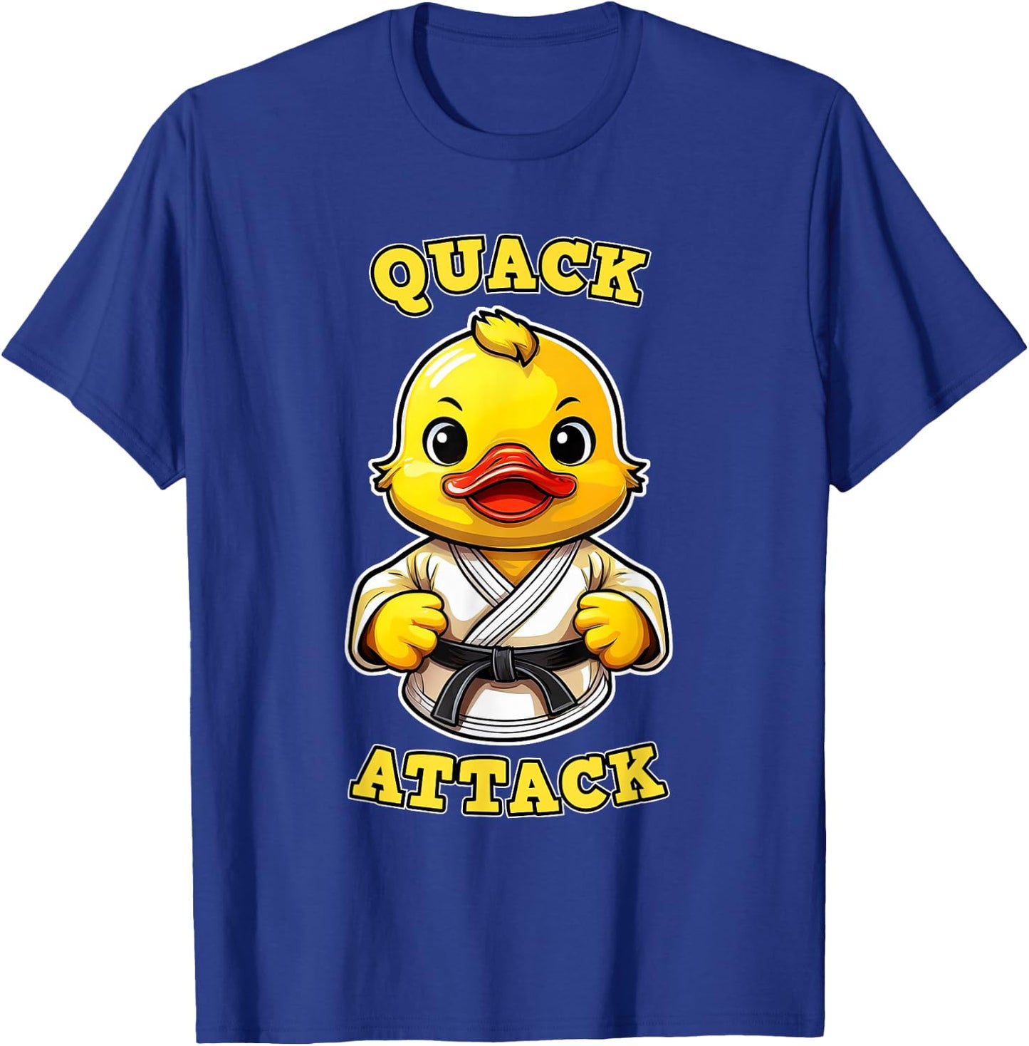 Quack Attack, Funny Karate Rubber Duckie, Rubber Duck Pun T-Shirt - T-Shirt | Royal