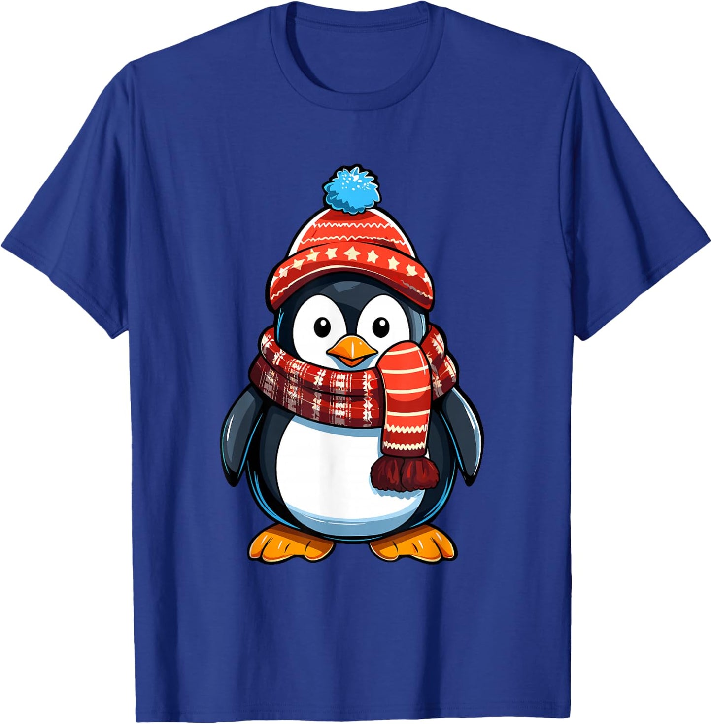 Cute Penguin Christmas Lights Santa Hat Xmas Pajama T-Shirt - T-Shirt | Royal