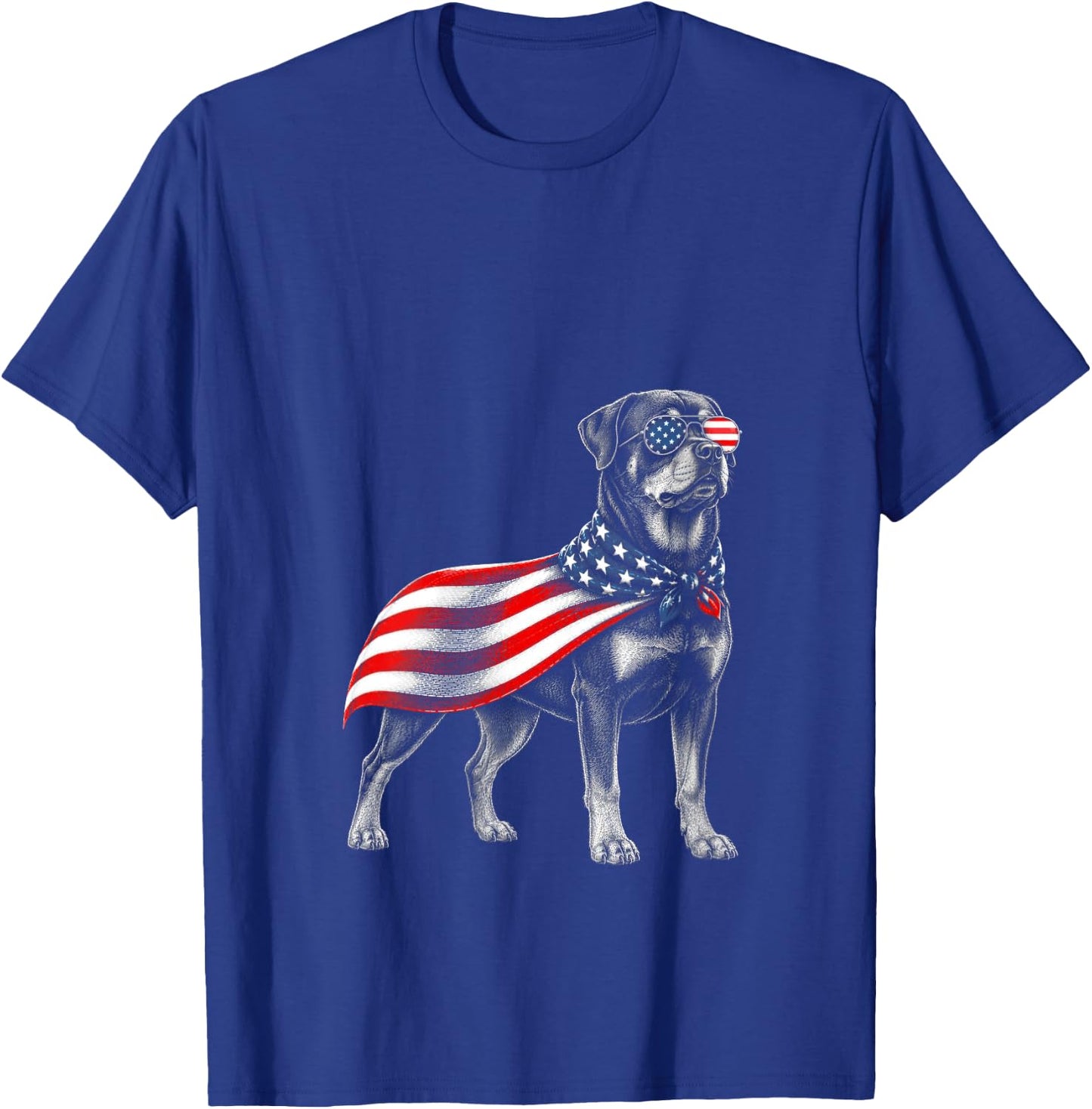 Women's Rottweiler 4th of July US American Flag Rottie Dog Patriotic V-Neck T-Shirt - T-Shirt | Royal