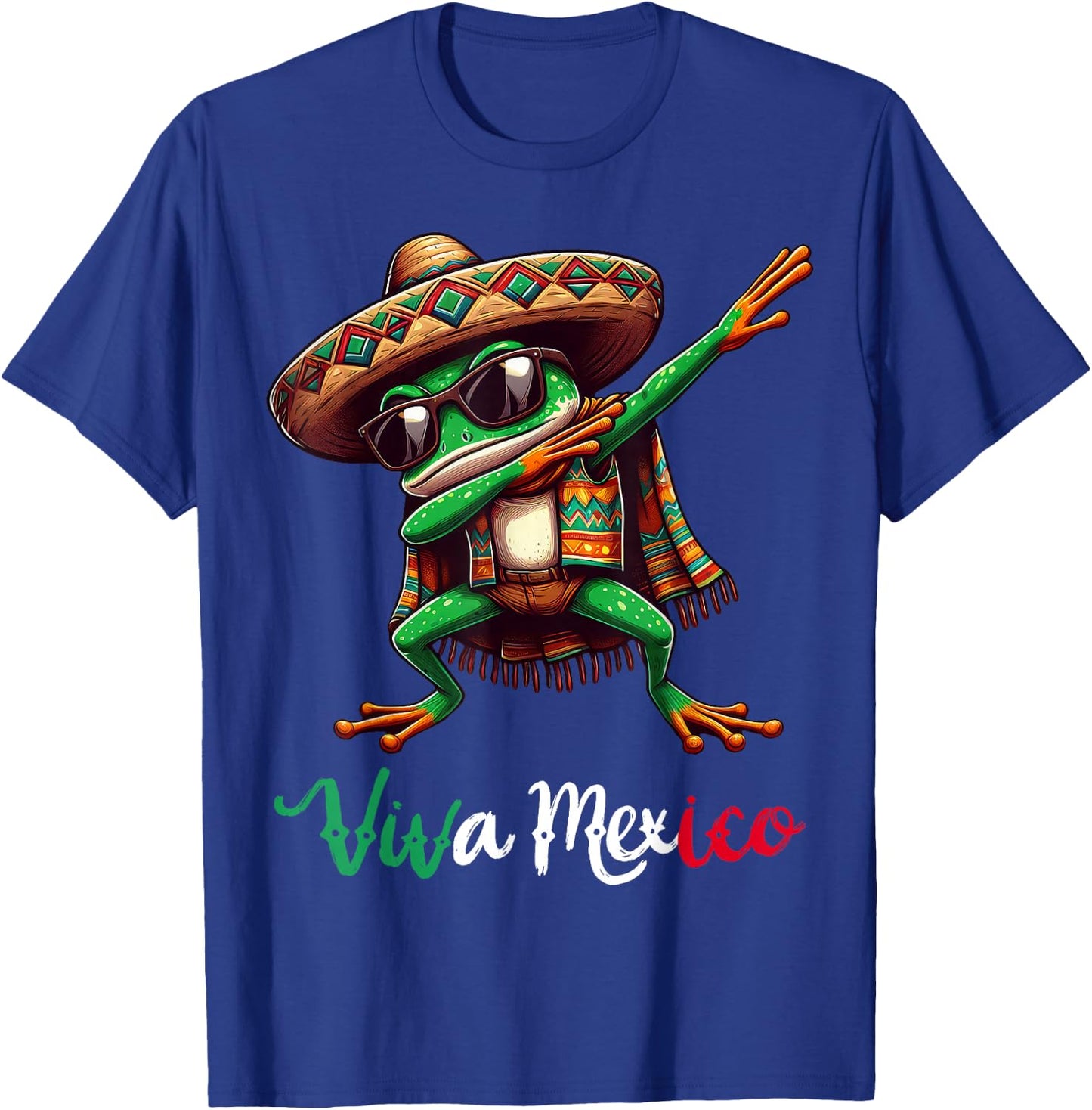 Viva Mexico Dabbing Frog Sombrero Mexican Party T-Shirt - T-Shirt | Royal