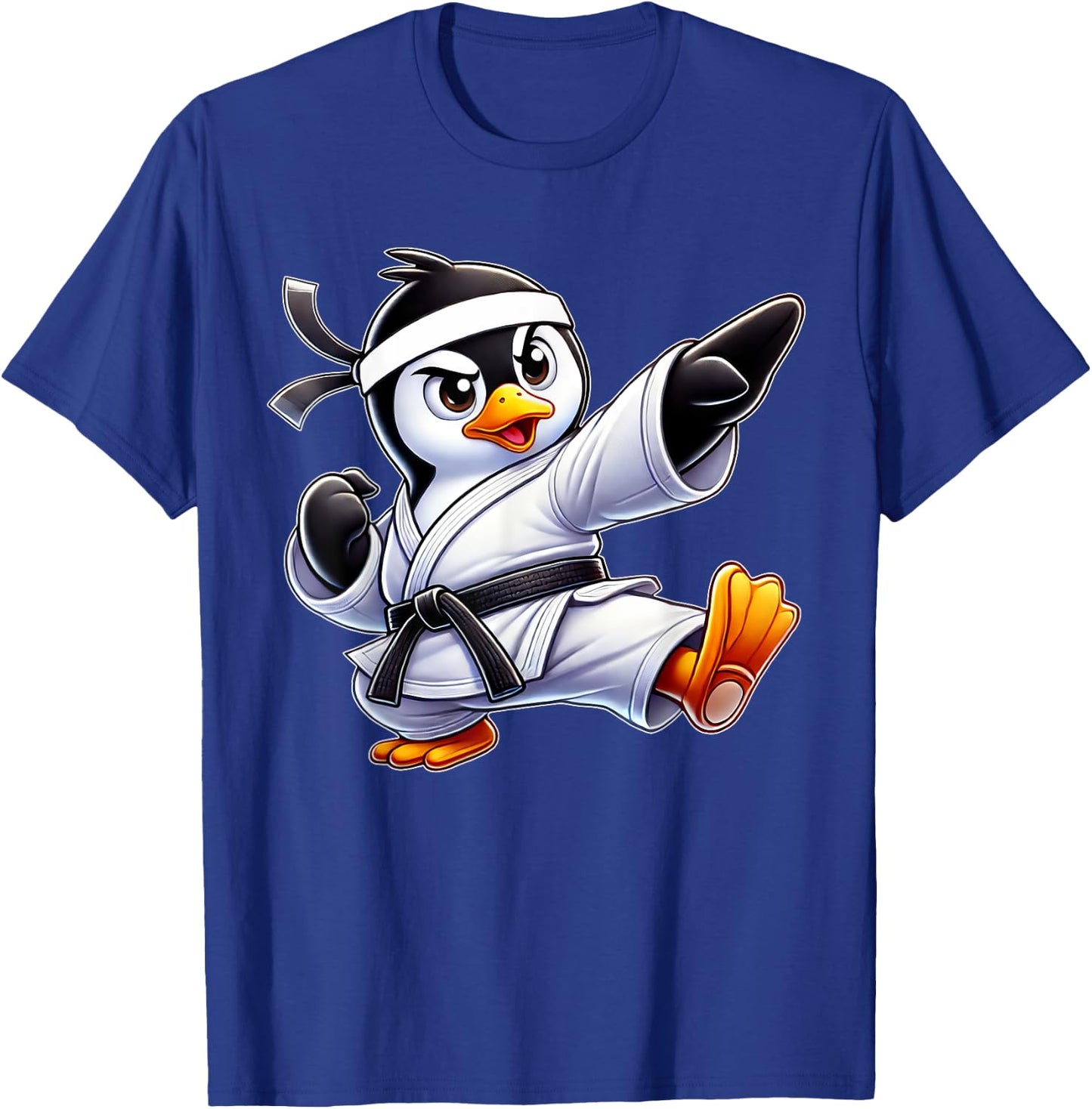 Penguin Karate Martial Arts T-Shirt - T-Shirt | Royal
