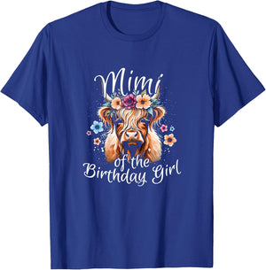Mimi Of The Birthday Girl Highland Cow T-Shirt - T-Shirt | Royal