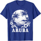 Aruba Vintage Souvenir Hibiscus Flowers Surfer Beach T-Shirt - T-Shirt | Royal