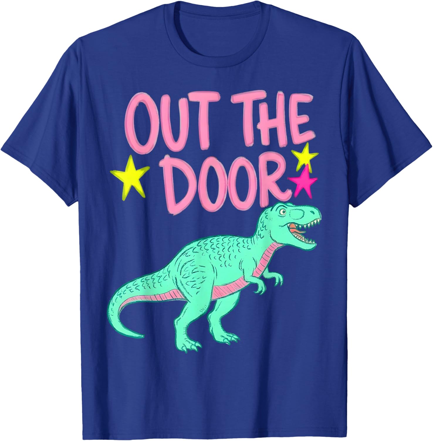 Out The Door Dinosaur Graphic Trendy Summer Gifts Girl Kid T-Shirt - T-Shirt | Royal