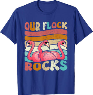 Our Flock Rocks Flamingo Matching Family Vacation T-Shirt - T-Shirt | Royal