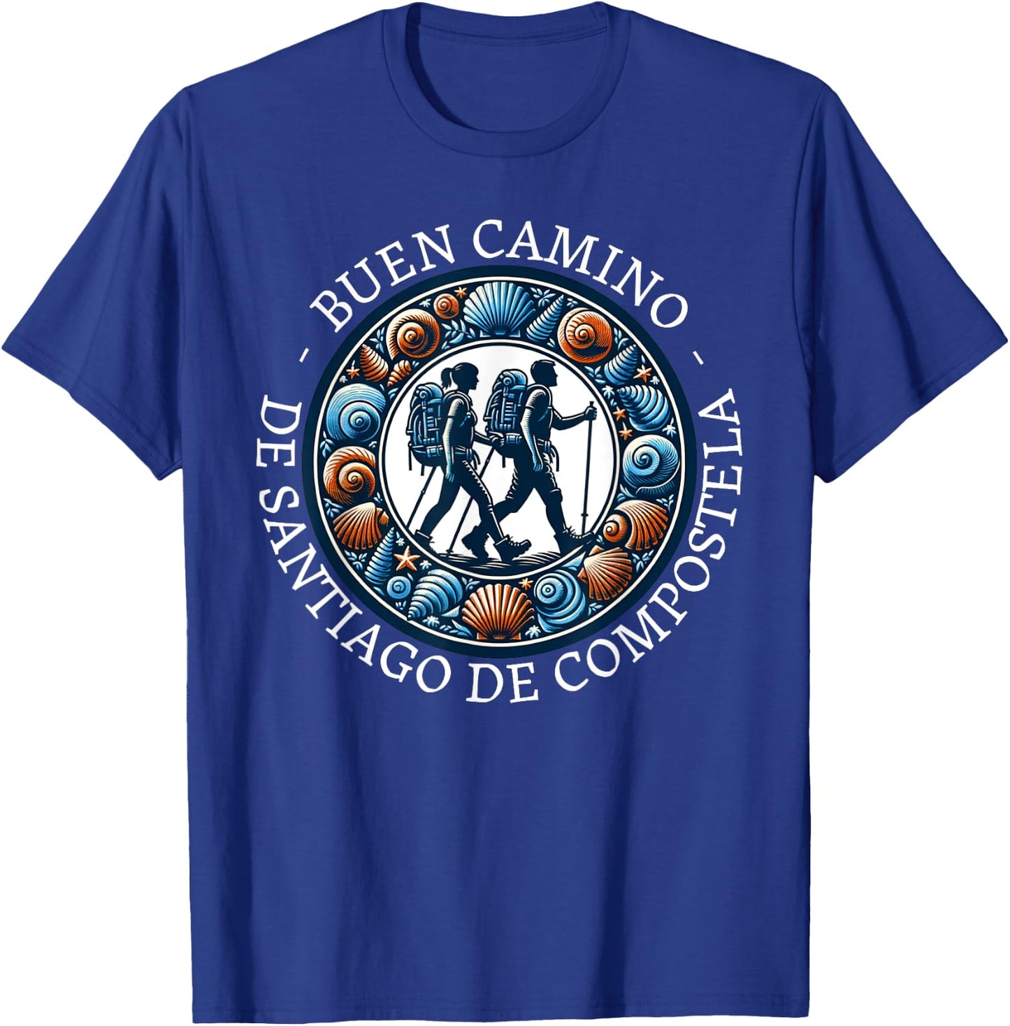 Buen Camino De Santiago De Compostela! Group Hiking Pilgrim T-Shirt - T-Shirt | Royal