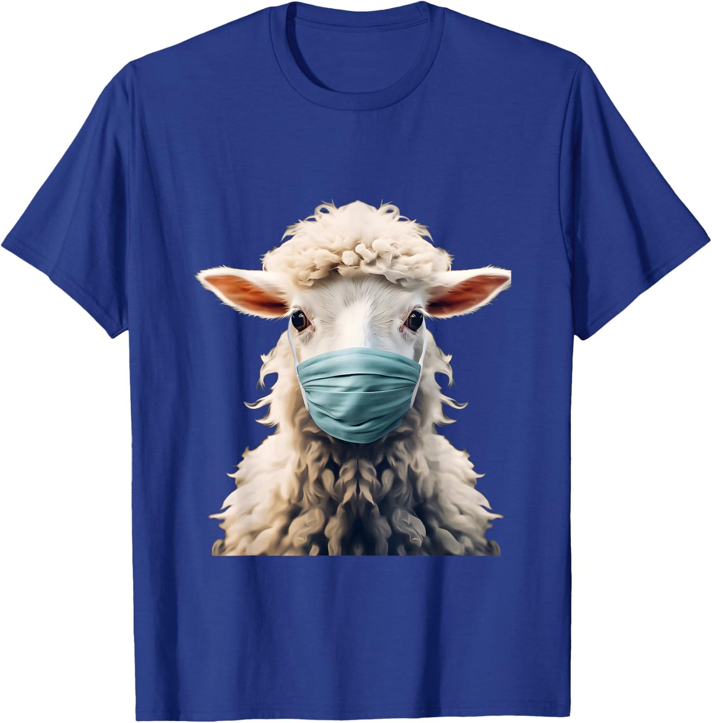 Sheep Wearing a Covid PPE Mask (ver. 2) T-Shirt - T-Shirt | Royal