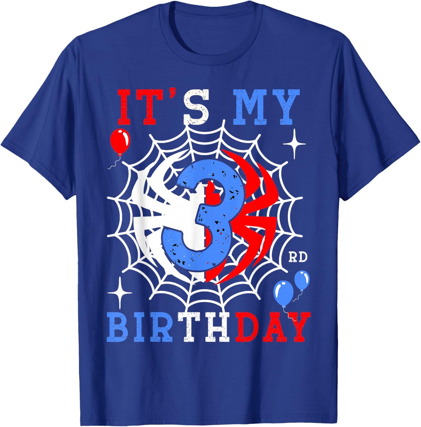 3rd Birthday Spider-Theme 3rd Birthday Spider Web Kids Boys T-Shirt - T-Shirt | Royal