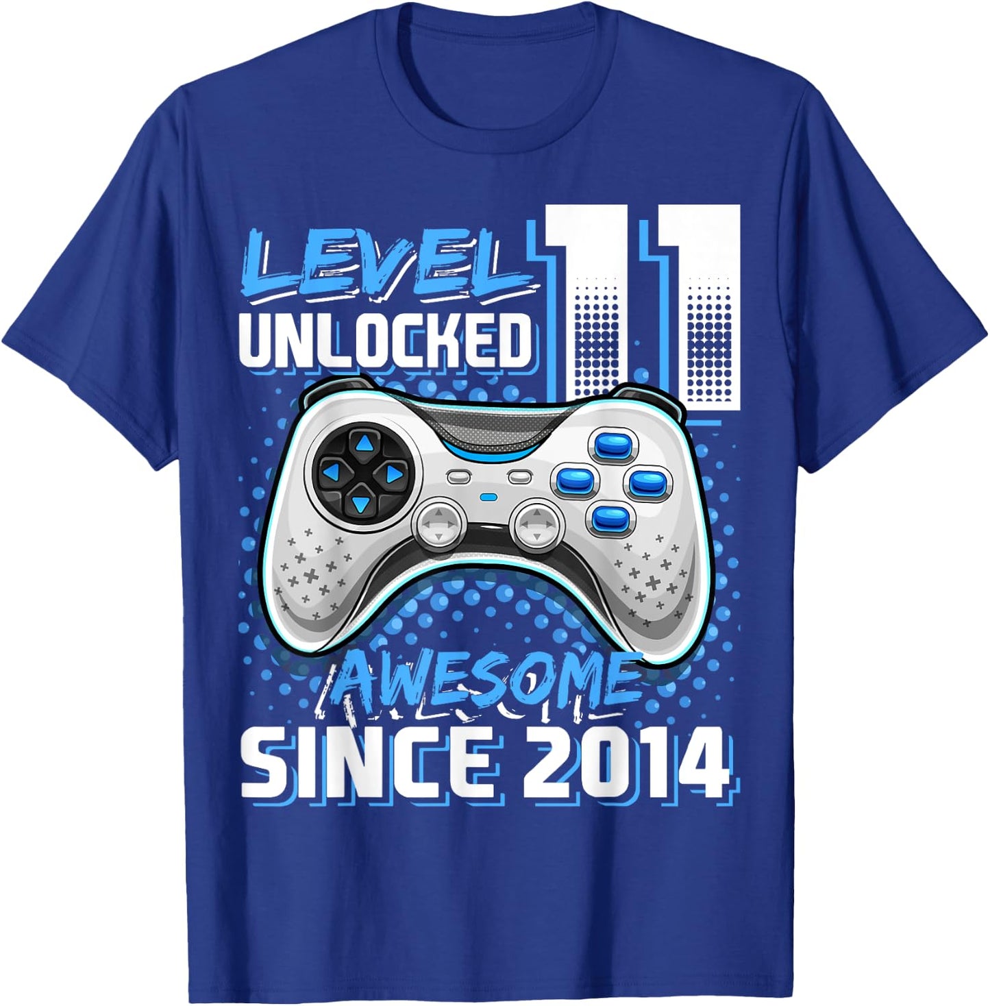 11th Birthday Boy Level 11 Gamer 11 Year Video Game Party T-Shirt - T-Shirt | Royal