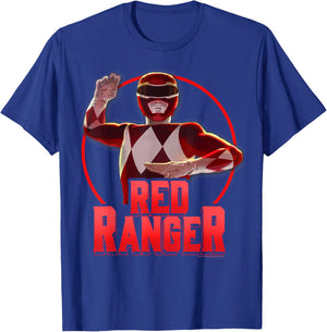 Power Rangers Red Ranger Karate Action Circle Portrait T-Shirt - T-Shirt | Royal