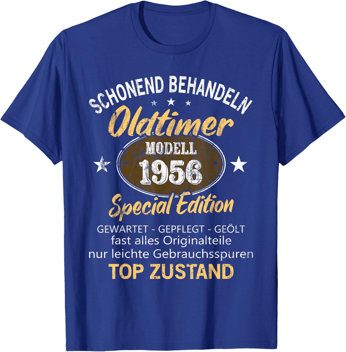 Oldtimer Baujahr 1956 Geboren Vintage 1956 Birthday , black T-Shirt - T-Shirt | Royal