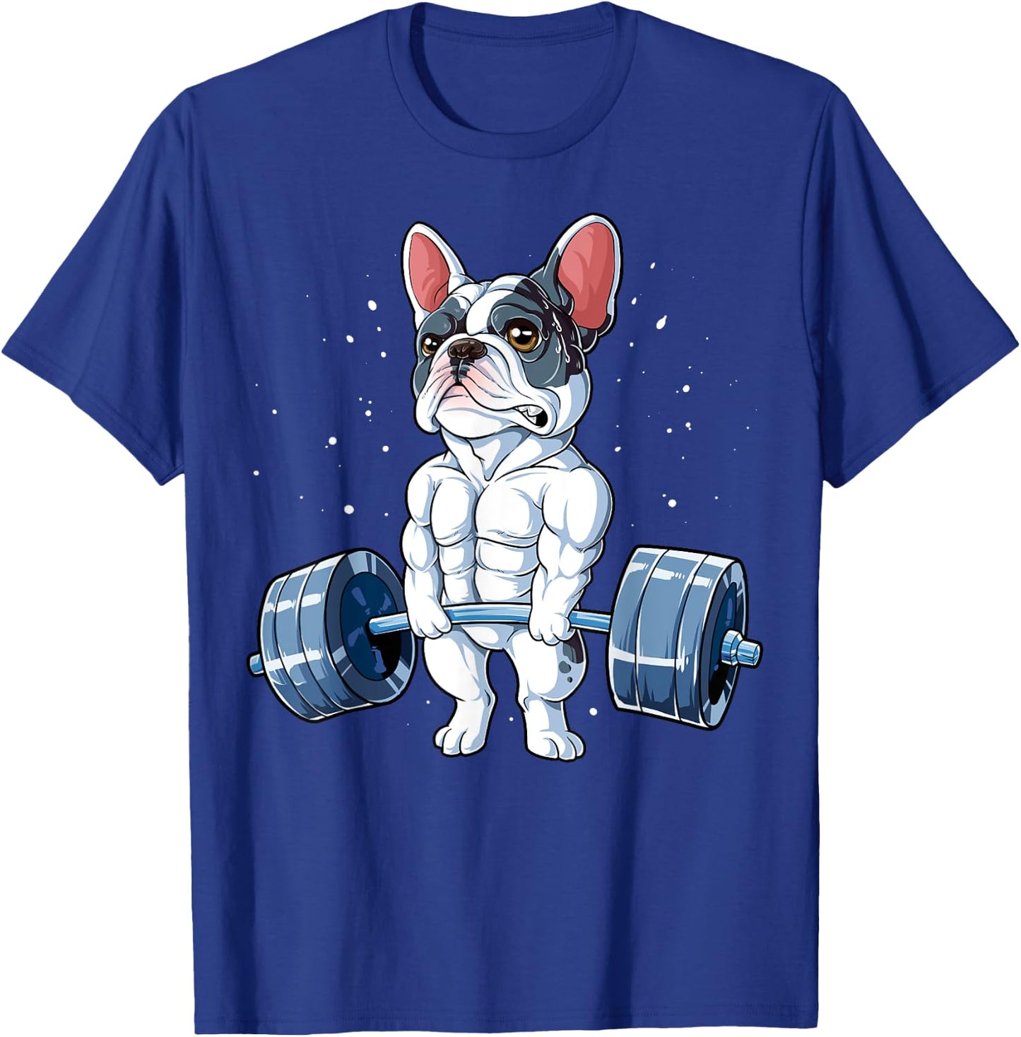 French Bulldog Weightlifting Funny Deadlift Men Fitness Gym T-Shirt - T-Shirt | Royal