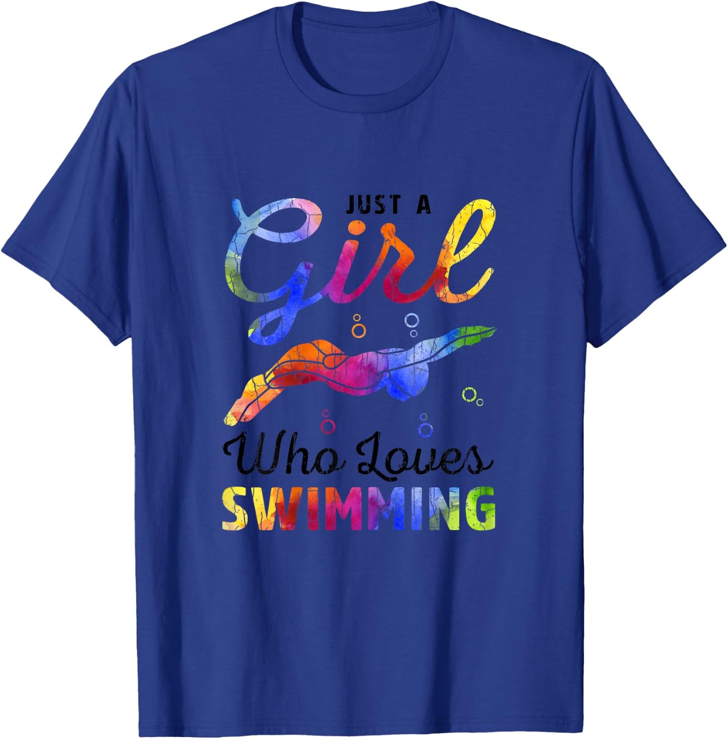 Just A Girl Who Loves Swimming Funny Swimmer Player Graphic T-Shirt - T-Shirt | Royal
