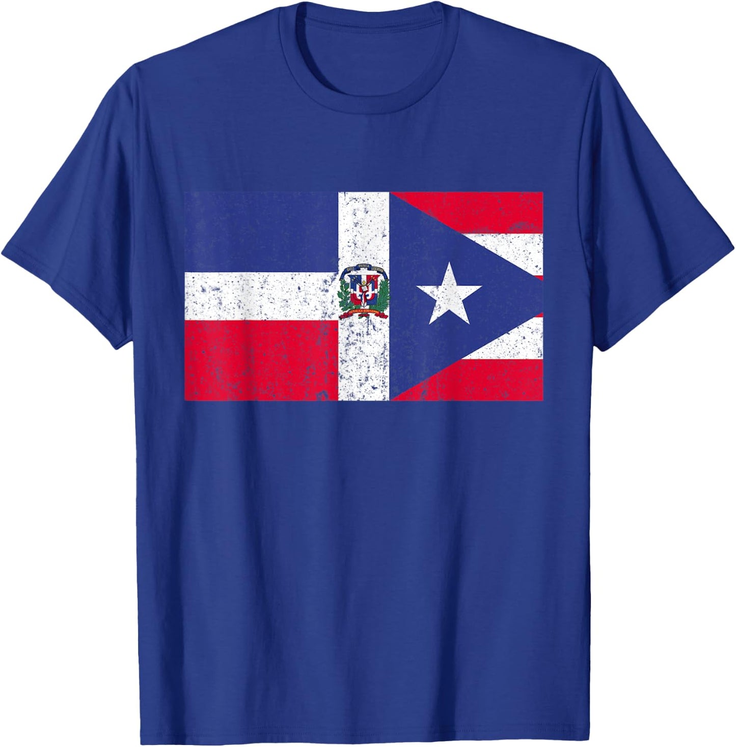 Puerto Rican And Dominican Shirt Pride Heritage Flag T-Shirt - T-Shirt | Royal