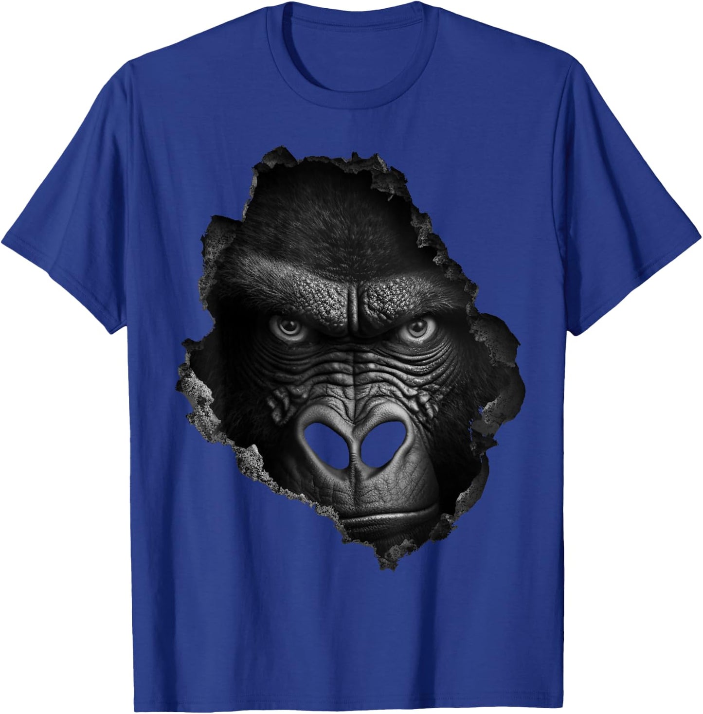 @n!mal Gorilla Gesicht Wand Tier Druck Kunst Tierliebhaber Gorilla Damen & Herren Schwarz Klein EU 38-40 T-Shirt - T-Shirt | Royal