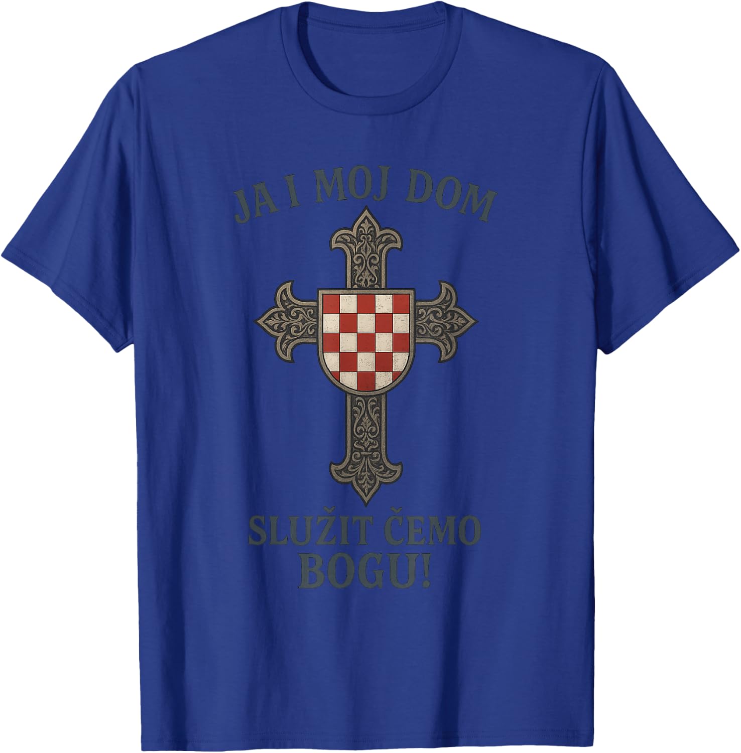 Christliches Kroatisches Kreuz | Hrvatska | Kroatien T-Shirt - T-Shirt | Royal