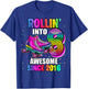 Roller Skating 8th Birthday Girls Rollin into 8 Awesome 2016 T-Shirt - T-Shirt | Royal
