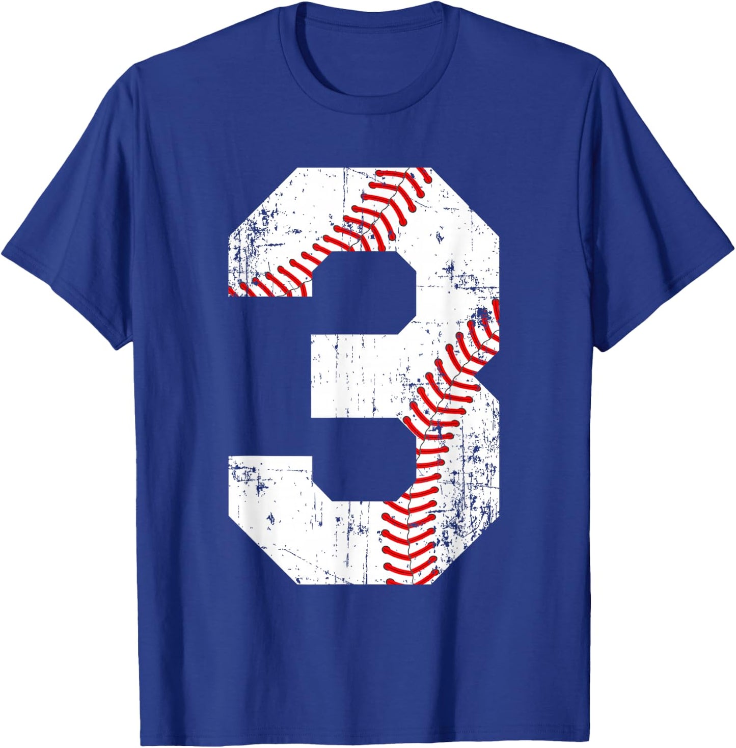 Vintage Baseball 3 Jersey Number T-Shirt - T-Shirt | Royal
