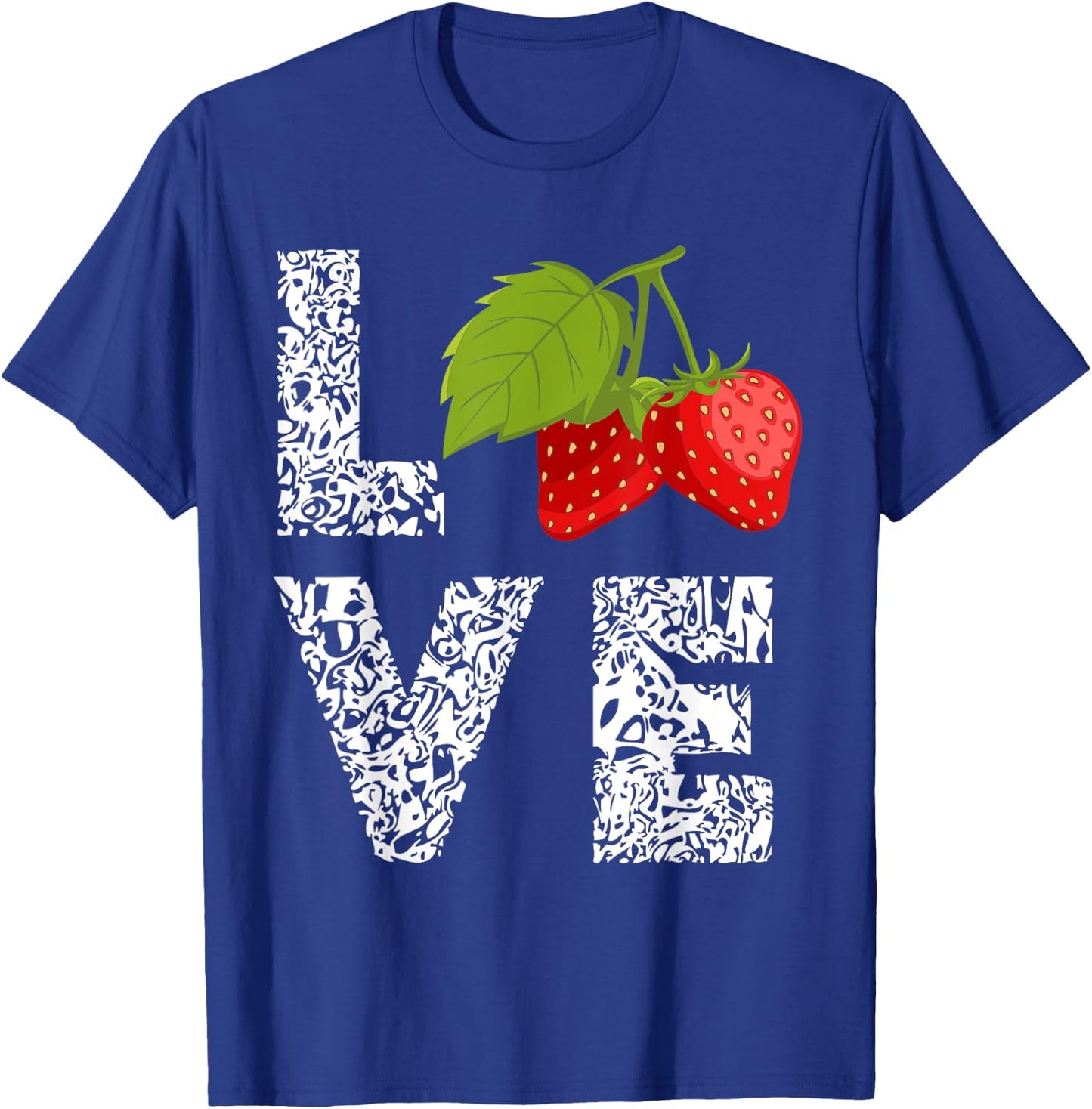 Strawberry Love Leopard Sweet Strawberries Summer Fruit T-Shirt - T-Shirt | Royal