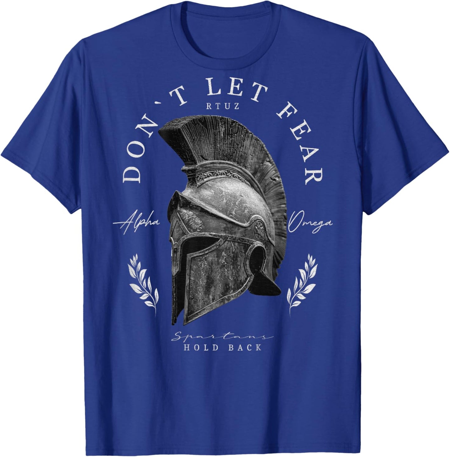 Backprint Spartan Helmet Warrior Y2K Streetwear Women's Men's T-Shirt - T-Shirt | Royal