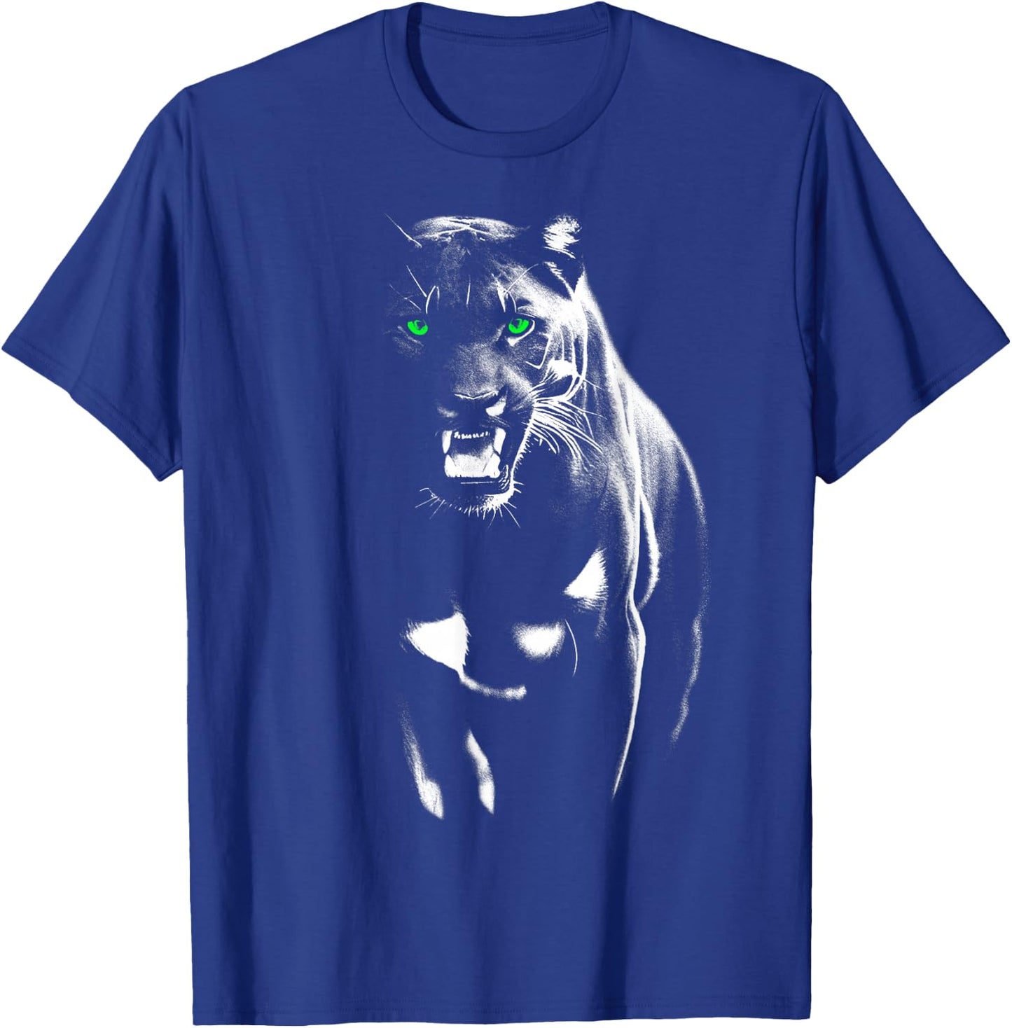 Wild Proud Panther with Cool Green Eyes Shows Teeth T-Shirt - T-Shirt | Royal