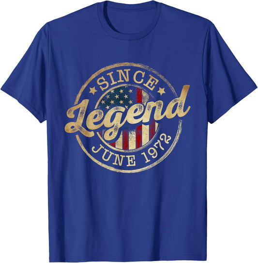 Legend Since June 1972 Vintage 54th Birthday Classic T-Shirt - T-Shirt | Royal