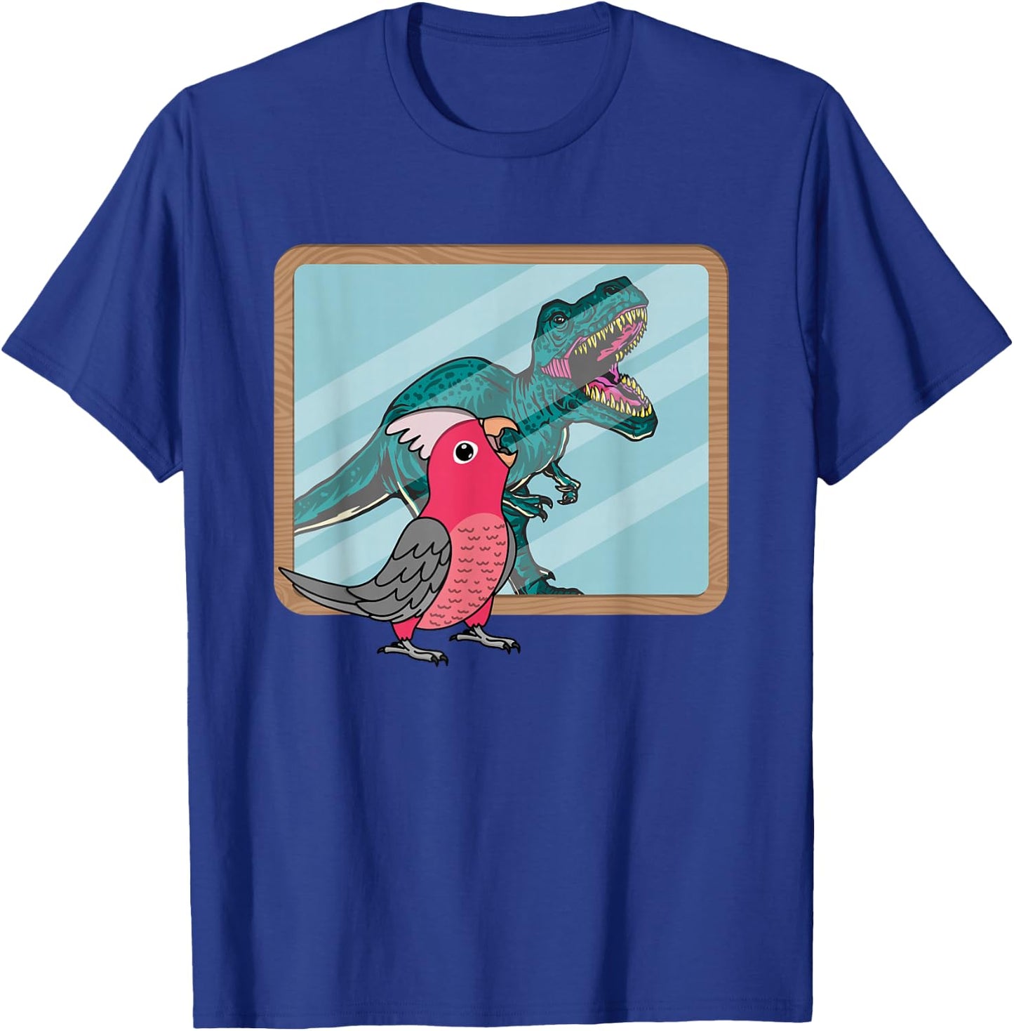 Parrot & T Rex Reflection I Rose-breasted Galah Cockatoo T-Shirt - T-Shirt | Royal