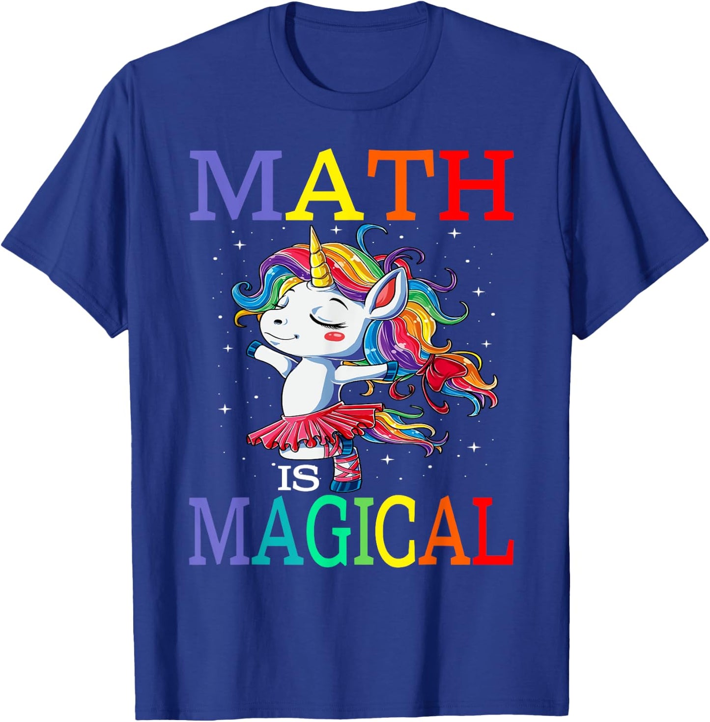 Math Is Magical Unicorn Back To School T-Shirt - T-Shirt | Royal
