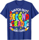 Watch Out Second Grade Here I Come Back to School 2nd Grade T-Shirt - T-Shirt | Royal