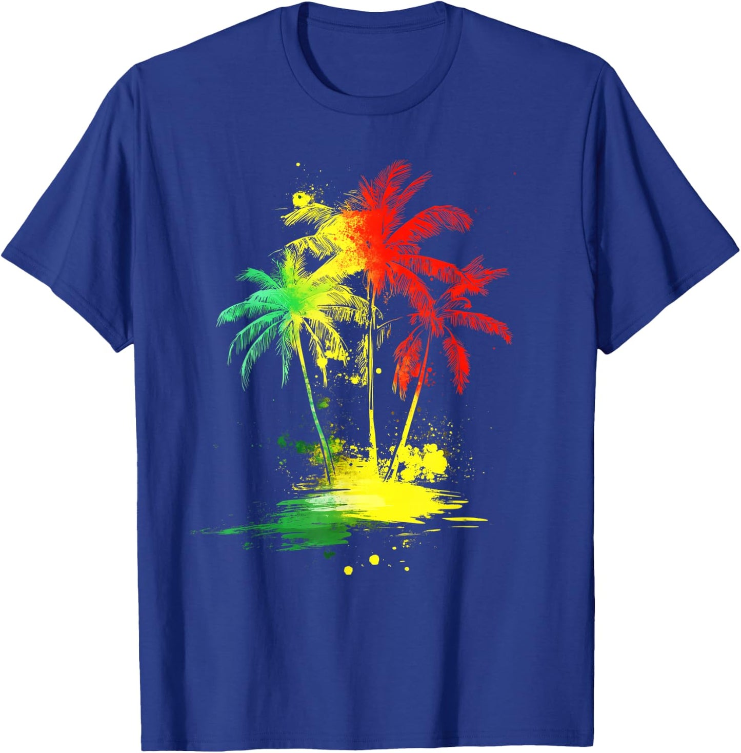 Reggae Music Palmiers Rouge Vert Jaune Jamaïque T-Shirt - T-Shirt | Royal