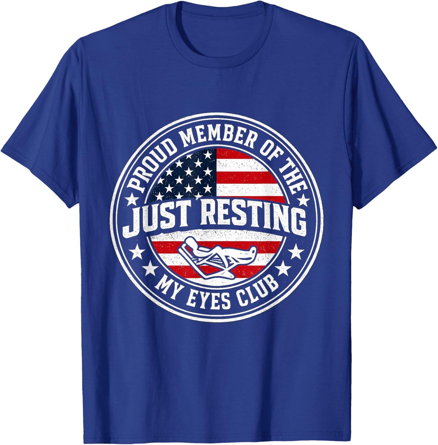 Just Resting My Eyes Club Funny Vintage Relaxation T-Shirt - T-Shirt | Royal