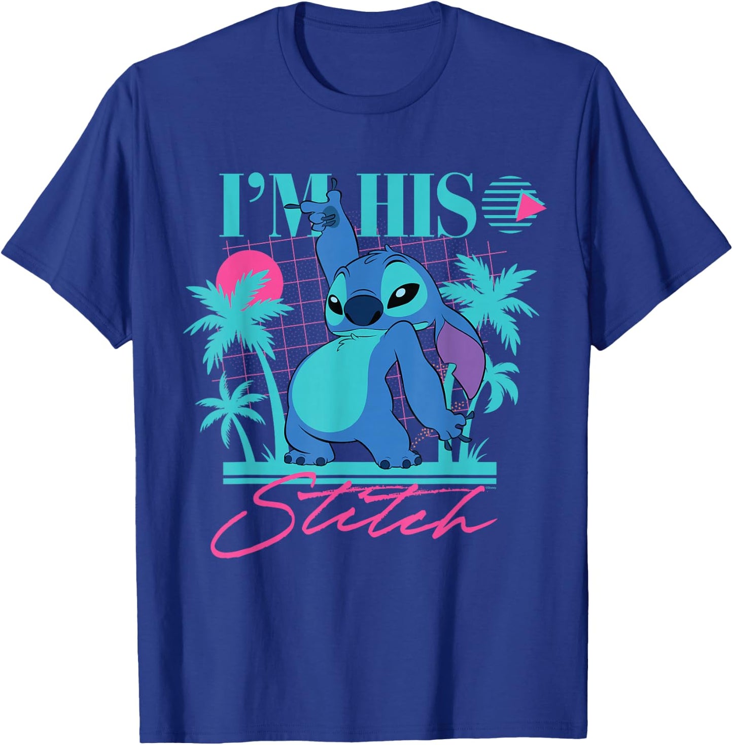Disney Stitch Retro '90s Couples Matching I'm His Stitch T-Shirt - T-Shirt | Royal