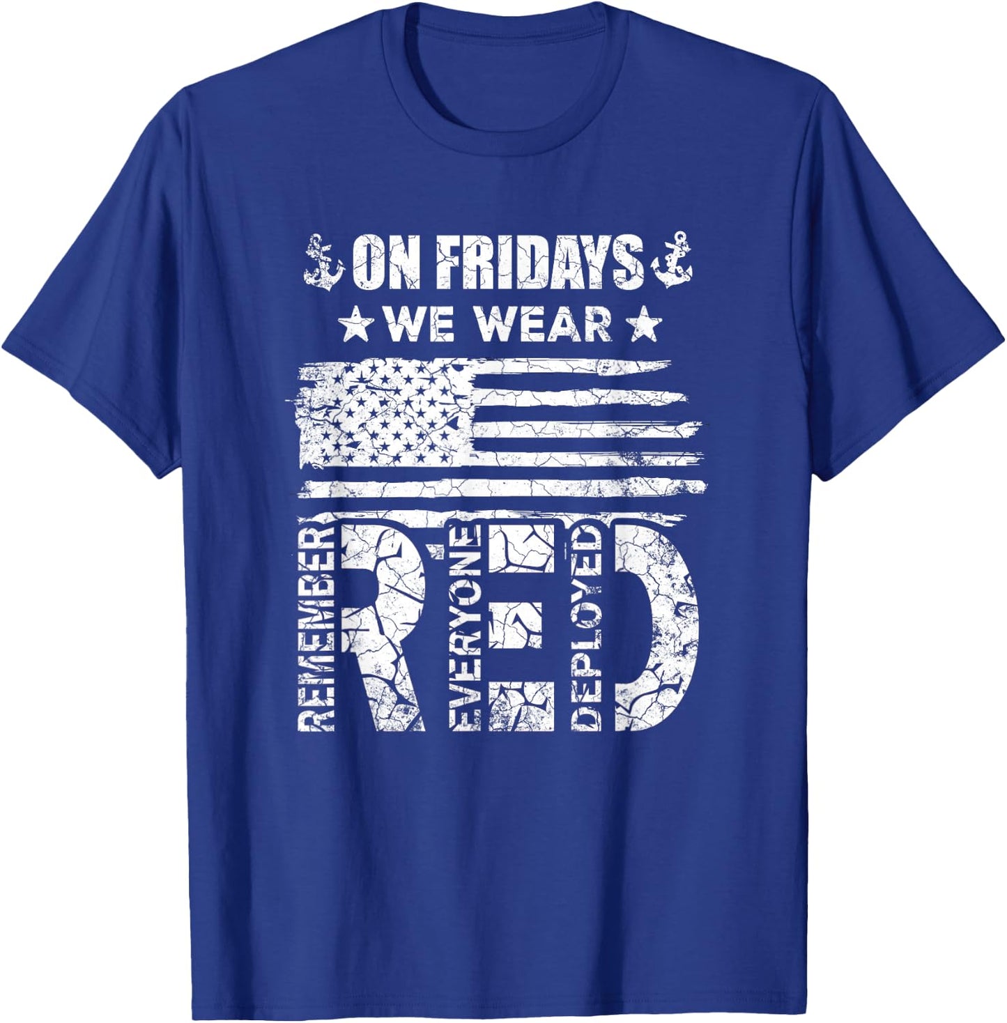 On Friday We Wear Red Friday US Flag Military Supportive T-Shirt - T-Shirt | Royal