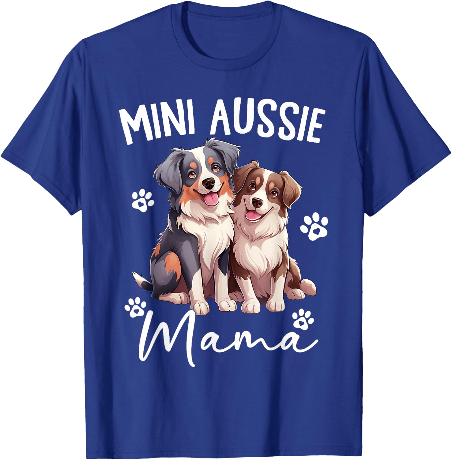 Mini Australian Shepherd Dog Mom World's Best Aussie Mom Men Women T-Shirt - T-Shirt | Royal