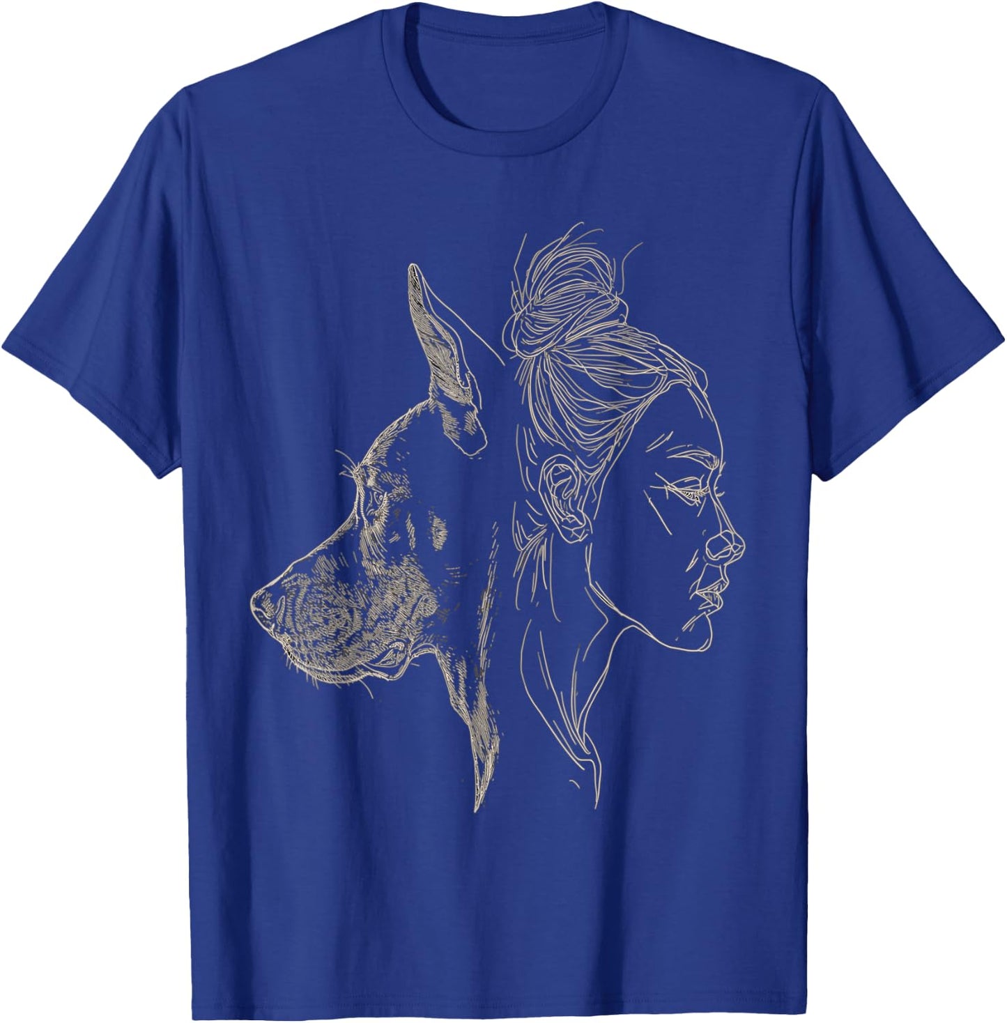Doberman Mom Dog Art Doberman Lover Mother's Day T-Shirt - T-Shirt | Royal