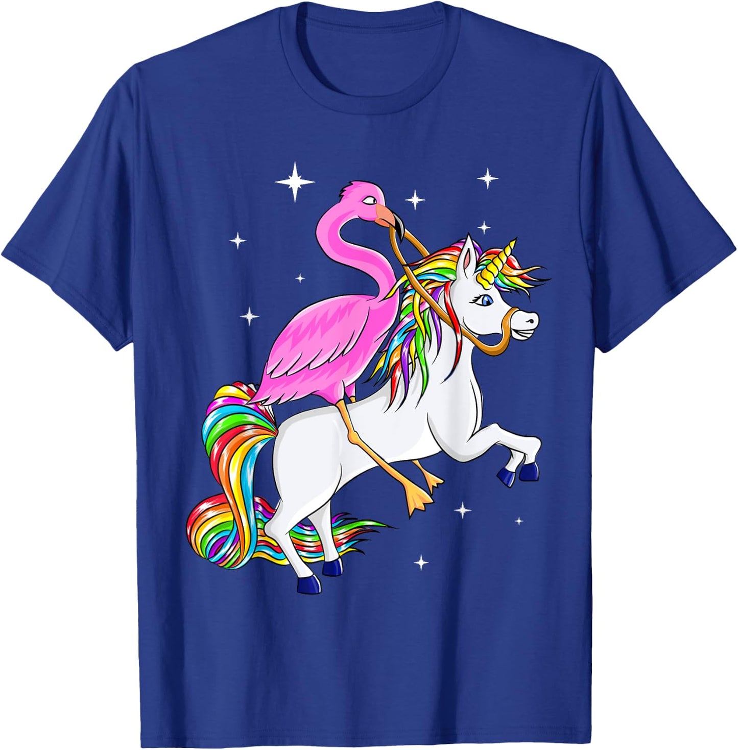 Flamingo Riding Unicorn Pink Flamingo Gift Kids Women T-Shirt - T-Shirt | Royal