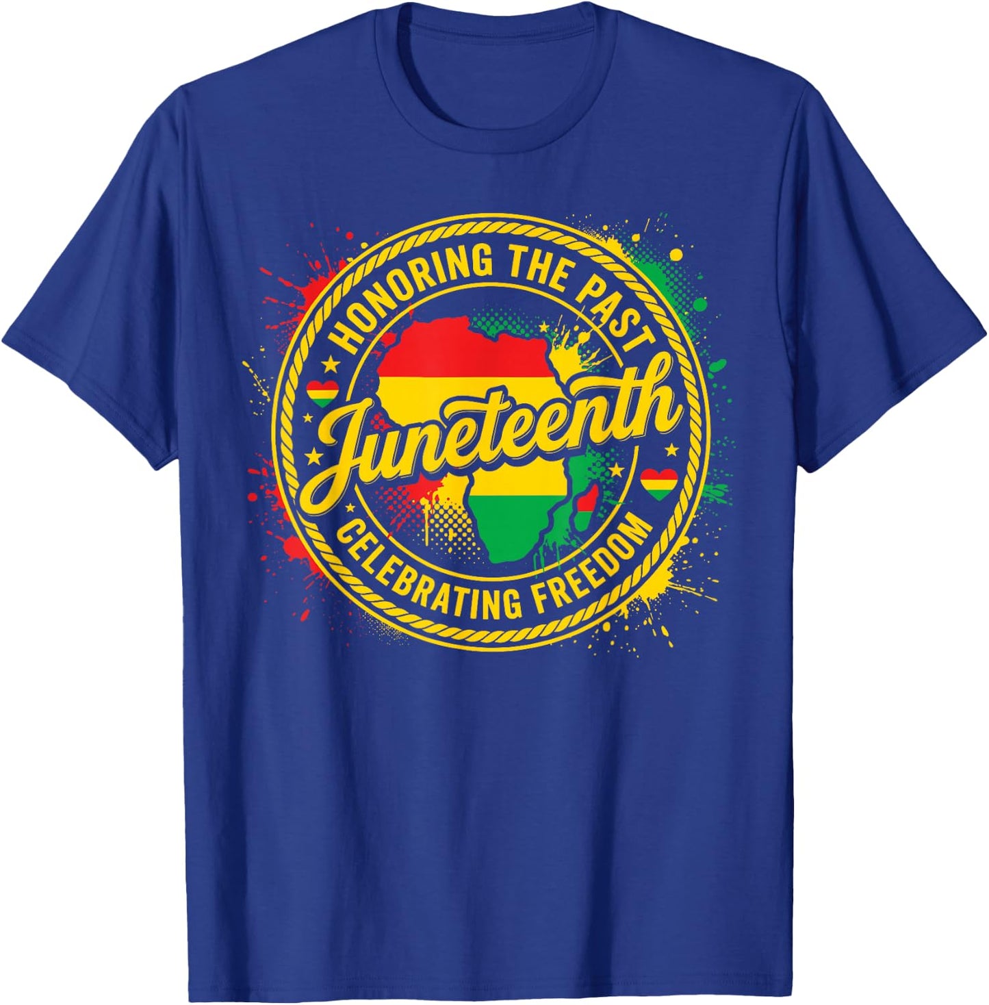 Juneteenth Honoring the Past Celebrating Freedom 1865 Black T-Shirt - T-Shirt | Royal